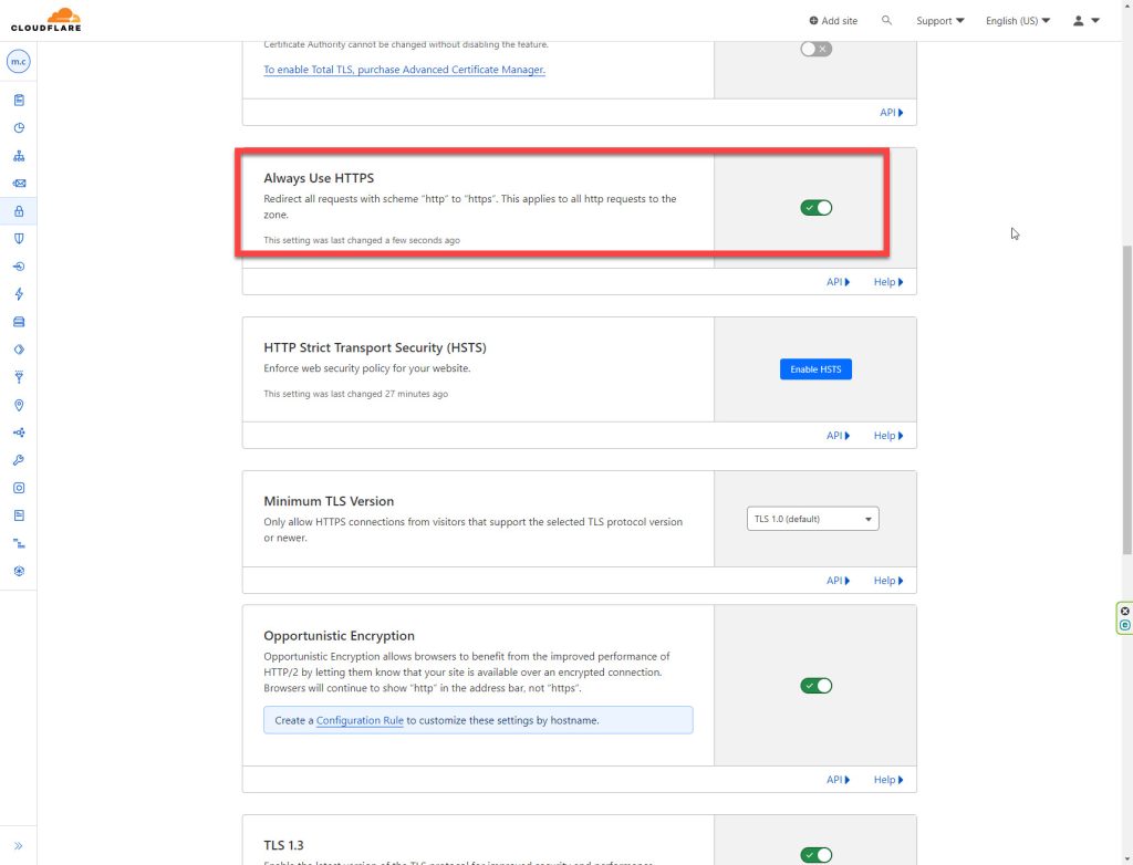 How to Enable Cloudflare's Always Use HTTPS option